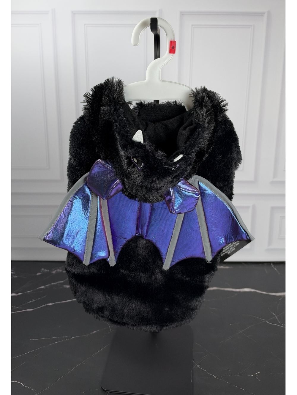 Spooky Hollow Bat Dog Halloween Costume Small Black Purple Iridescent Wings